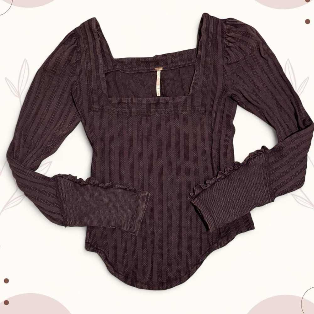 Elegant Brown Long Sleeve Top